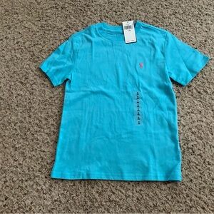 Polo by Ralph Lauren Light blue tee with pink pony